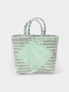 Сумка плетёная, 30×15×35 см, пластик, чёрно-зелёная - фото 59844637