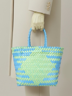 Сумка плетёная, 30×10×33 см, пластик, голубая