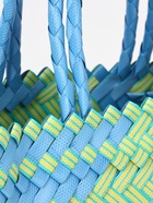 Сумка плетёная, 30×10×33 см, пластик, голубая - фото 809242129 Сумка плетёная, 30×10×33 см, пластик, голубая - фото 809242129