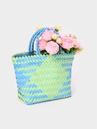 Сумка плетёная, 30×10×33 см, пластик, голубая - фото 809283073 Сумка плетёная, 30×10×33 см, пластик, голубая - фото 809283073