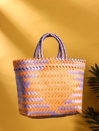 Сумка плетёная, 20×10×30 см, пластик, сиренево-жёлтая - фото 58041597
