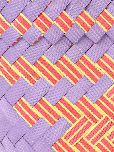 Сумка плетёная, 20×10×30 см, пластик, сиренево-жёлтая