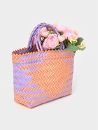 Сумка плетёная, 20×10×30 см, пластик, сиренево-жёлтая - фото 809283078 Сумка плетёная, 20×10×30 см, пластик, сиренево-жёлтая - фото 809283078