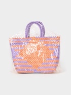 Сумка плетёная, 20×10×30 см, пластик, сиренево-жёлтая - фото 59844647