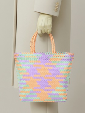Сумка плетёная, 20×10×30 см, пластик, разноцветная