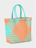 Сумка плетёная, 30×15×35 см, пластик, бирюзово-жёлтая - фото 809242149 Сумка плетёная, 30×15×35 см, пластик, бирюзово-жёлтая - фото 809242149