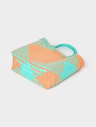 Сумка плетёная, 30×15×35 см, пластик, бирюзово-жёлтая - фото 59844651