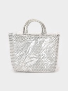 Сумка плетёная, 30×15×35 см, пластик, белая с чёрным - Фото 9