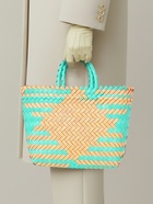 Сумка плетёная, 20×10×30 см, пластик, бирюзово-жёлтая - фото 809242157 Сумка плетёная, 20×10×30 см, пластик, бирюзово-жёлтая - фото 809242157