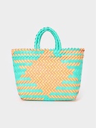 Сумка плетёная, 20×10×30 см, пластик, бирюзово-жёлтая - фото 809242158 Сумка плетёная, 20×10×30 см, пластик, бирюзово-жёлтая - фото 809242158