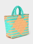 Сумка плетёная, 20×10×30 см, пластик, бирюзово-жёлтая - фото 809242159 Сумка плетёная, 20×10×30 см, пластик, бирюзово-жёлтая - фото 809242159