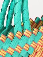 Сумка плетёная, 20×10×30 см, пластик, бирюзово-жёлтая - фото 809242160 Сумка плетёная, 20×10×30 см, пластик, бирюзово-жёлтая - фото 809242160