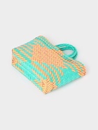 Сумка плетёная, 20×10×30 см, пластик, бирюзово-жёлтая - фото 59844656