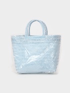 Сумка плетёная, 30×15×35 см, пластик, бело-голубая - фото 59844659