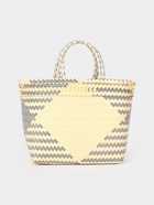 Сумка плетёная, 30×15×35 см, пластик, бежевая с чёрно-белыми вставками - фото 809242168 Сумка плетёная, 30×15×35 см, пластик, бежевая с чёрно-белыми вставками - фото 809242168