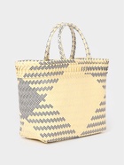 Сумка плетёная, 30×15×35 см, пластик, бежевая с чёрно-белыми вставками - фото 809242169 Сумка плетёная, 30×15×35 см, пластик, бежевая с чёрно-белыми вставками - фото 809242169