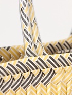 Сумка плетёная, 30×15×35 см, пластик, бежевая с чёрно-белыми вставками - фото 809242170 Сумка плетёная, 30×15×35 см, пластик, бежевая с чёрно-белыми вставками - фото 809242170