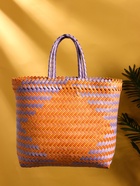 Сумка плетёная, 30×15×45 см, пластик, сиренево-жёлтая - фото 58041633