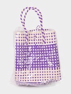 Сумка плетёная, 40×20×55 см, пластик, фиолетово-белая - Фото 11