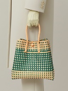 Сумка плетёная, 40×20×55 см, пластик, зелёно-бежевая - фото 809242183 Сумка плетёная, 40×20×55 см, пластик, зелёно-бежевая - фото 809242183