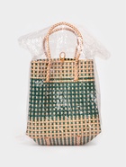 Сумка плетёная, 40×20×55 см, пластик, зелёно-бежевая - фото 59844670