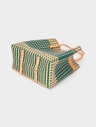 Сумка плетёная, 40×20×55 см, пластик, зелёно-бежевая - фото 809283098 Сумка плетёная, 40×20×55 см, пластик, зелёно-бежевая - фото 809283098