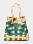 Сумка плетёная, 40×20×55 см, пластик, зелёно-бежевая - фото 59844669