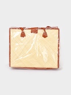 Сумка плетёная на застёжке из пандана, 41×16×50 см, бежево-коричневая - фото 59844676