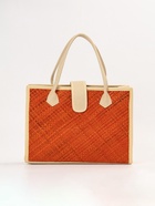 Сумка плетёная на застёжке из пандана, 35×12×40 см, бежево-оранжевая - фото 809184161 Сумка плетёная на застёжке из пандана, 35×12×40 см, бежево-оранжевая - фото 809184161