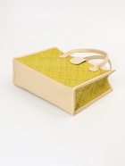 Сумка плетёная на застёжке из пандана, 35×12×40 см, жёлтая - фото 809242229