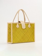 Сумка плетёная на застёжке из пандана, 35×12×40 см, жёлтая - фото 809199884