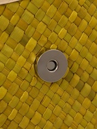 Сумка плетёная на застёжке из пандана, 35×12×40 см, жёлтая - фото 809242225