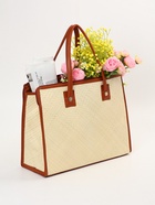 Сумка плетёная на молнии из пандана, 41×16×50 см, бежево-коричневая - фото 809242232 Сумка плетёная на молнии из пандана, 41×16×50 см, бежево-коричневая - фото 809242232