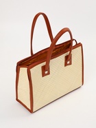 Сумка плетёная на молнии из пандана, 35×12×40 см, бежево-коричневая 10851411