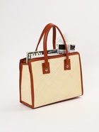 Сумка плетёная на молнии из пандана, 35×12×40 см, бежево-коричневая 10851411