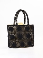 Сумка плетёная из пандана, 35×20×50 см, бежево-чёрная - фото 809199898