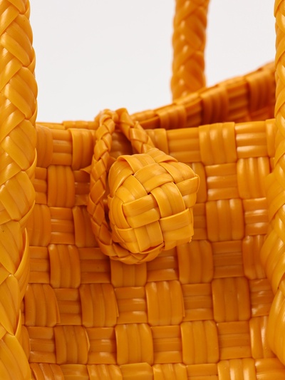 Сумка плетёная пластиковая, 23×11×30 см, жёлтая
