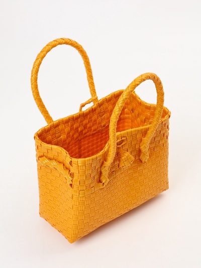 Сумка плетёная пластиковая, 23×11×30 см, жёлтая