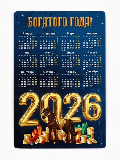 Календарь - магнит «Богатого 2026 года»