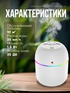 Увлажнитель воздуха HM-20, ультразвуковой, 220 мл, с подсветкой, 1.5 Вт, от USB, белый - Фото 5