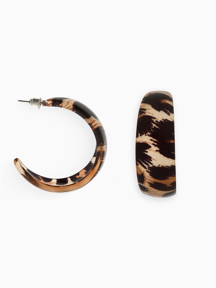 Серьги-кольца «Танзания» тёмный леопард, d=3.5 см, цветные - Фото 1