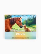 Календарь 2026 настольный, домик «Лошадь с котом» 14×20 см 10875919 - фото 6054285
