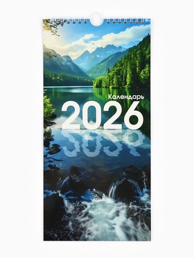 Календарь на ригеле «Природа 2026» 16.5×34 см