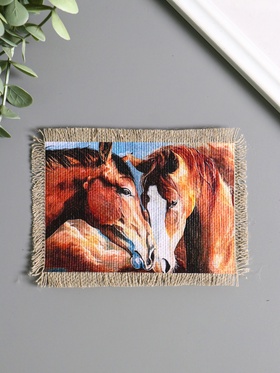 Магнит на холодильник, панно «Свиток. Единство лошадей», 10.5?15.5 см (комплект 2 шт)