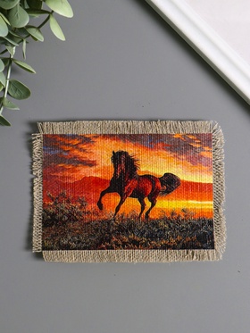 Магнит на холодильник, панно «Свиток. Сила и грация коня», 10.5?15.5 см (комплект 2 шт)