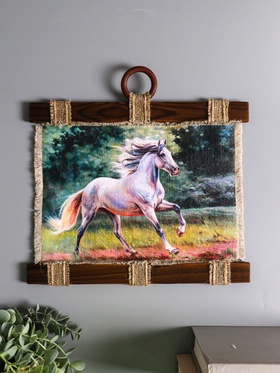 Декор настенный, панно «Свиток. Энергия и красота лошади», 33×32 см