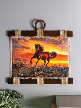 Декор настенный, панно «Свиток. Сила и грация коня», 33×32 см