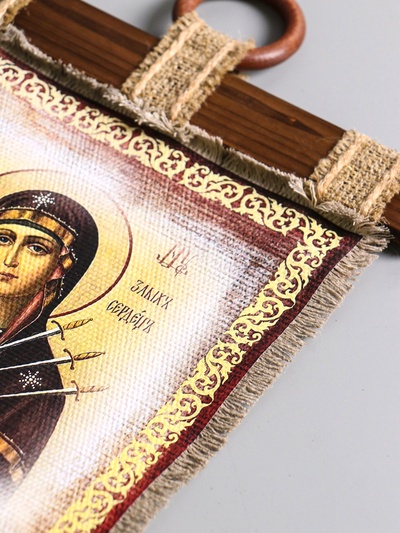 Свиток настенный «Икона с молитвой: Благословение дома», Семистрельная, 23.5×52 см