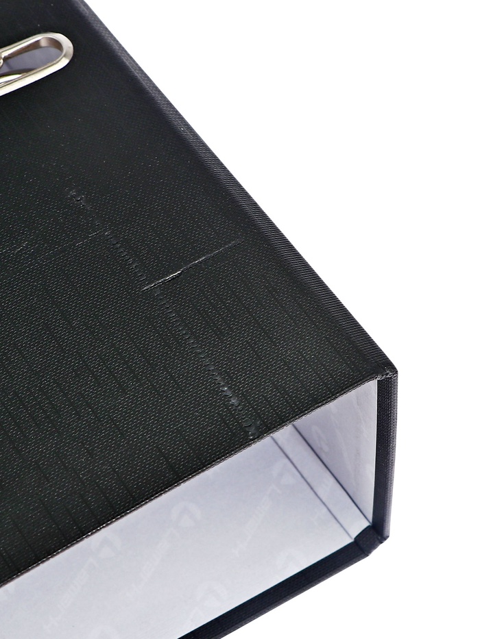 УЦЕНКА Папка-регистратор А4 75 мм черная, мет.уголок, карман, собран - Фото 1