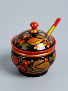 УЦЕНКА Сахарница«Ягодка», с ложкой, 10.5×11 см, хохлома - фото 14929777